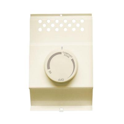 Double-Pole Electric Baseboard-Mount Mechanical Thermostat in Almond